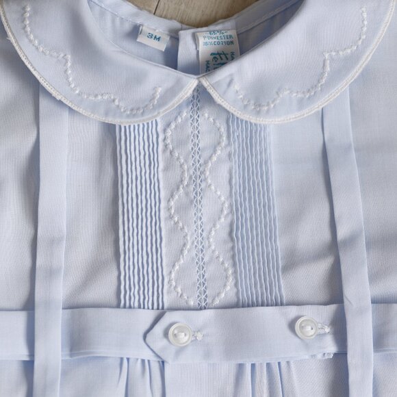 Blue Heirloom Romper Creeper Feltman Brothers 3 Month Baby Special Occasion NWT - Picture 3 of 8